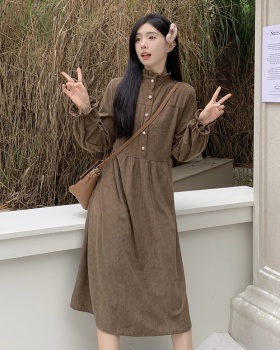 Temperament bottoming corduroy autumn and winter dress