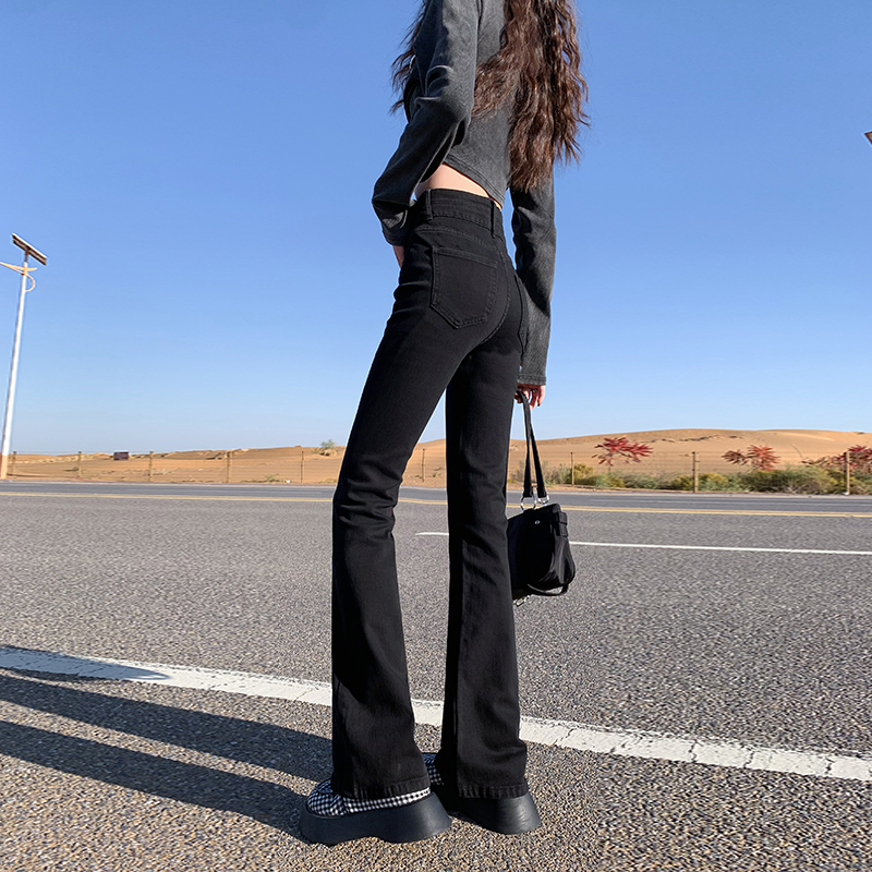 High waist jeans American style long pants for women