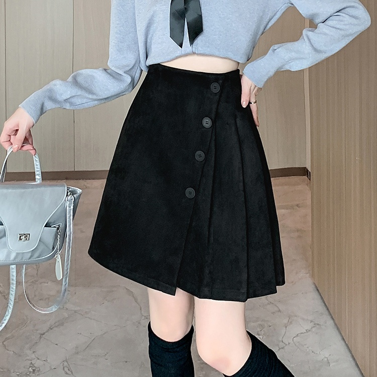 Autumn and winter pleated short skirt A-line skirt for women