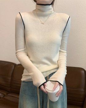 Bottoming sweater heap collar tops for women
