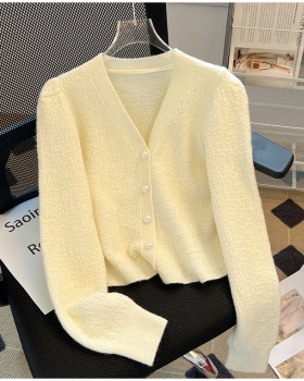 Knitted autumn and winter coat V-neck cardigan for women