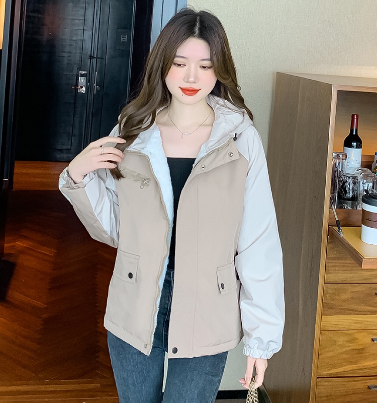 Bunny baseball uniforms Korean style thick coat for women