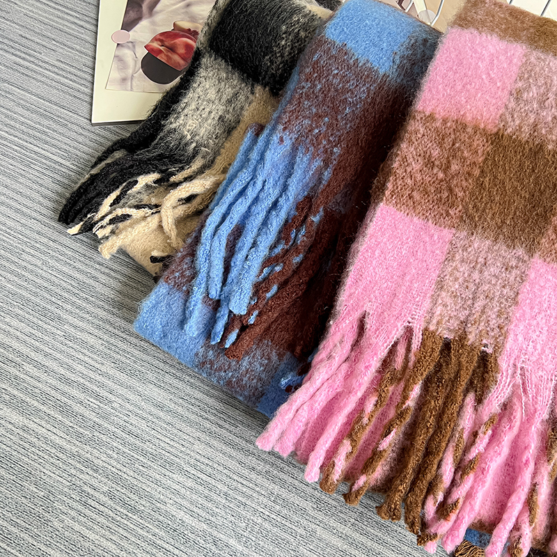 Thermal all-match shawl mohair thick scarves for men