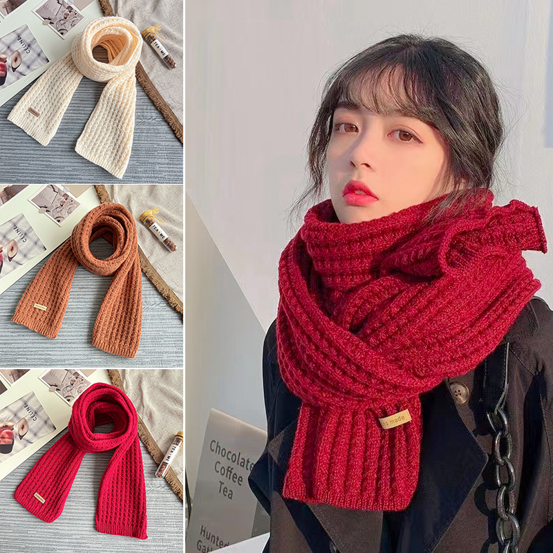 Knitted gift woolen yarn couples all-match scarves for women