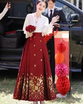 Long sleeve red formal dress wedding winter dress