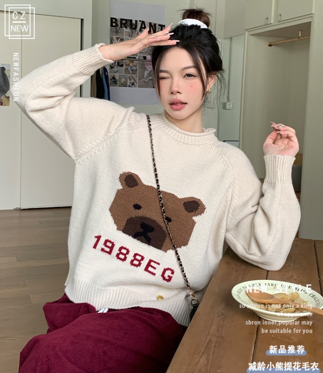 Autumn and winter cubs sweater knitted round neck doll shirt