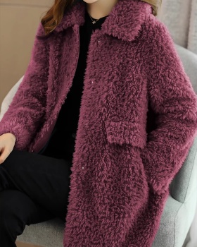 Mink velvet overcoat spring and autumn fur coat for women