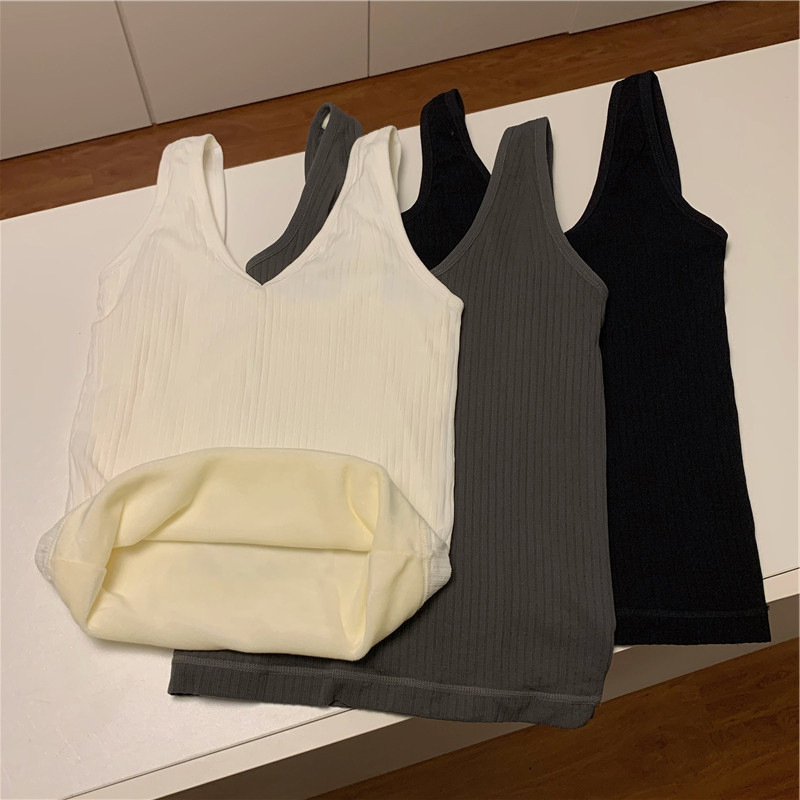 Thick thermal plus velvet tops sling cozy bottoming vest