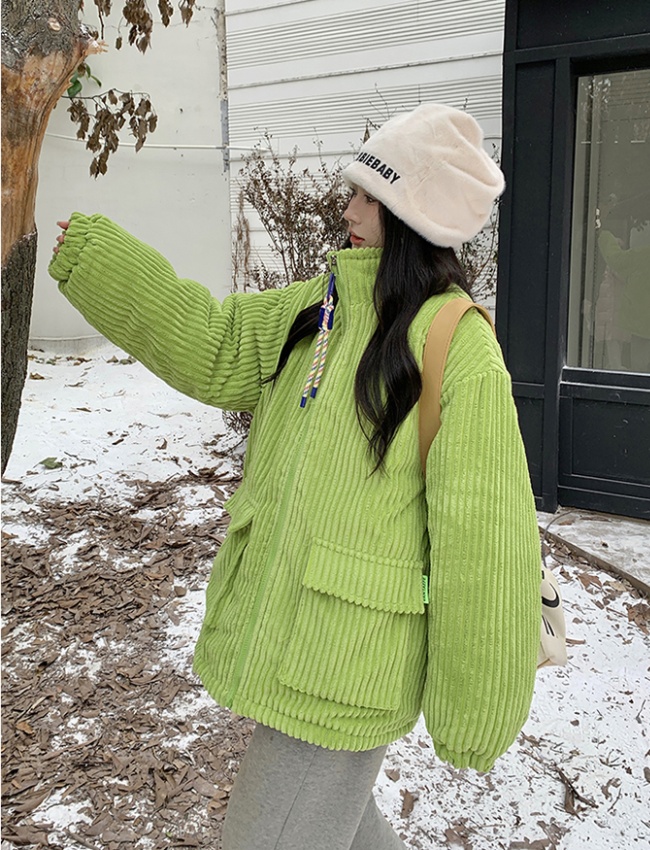 Retro American style winter cotton coat for women