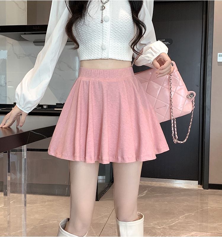 Anti emptied elastic culottes high waist short skirt