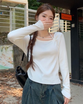 Long sleeve knitted T-shirt unique tops for women