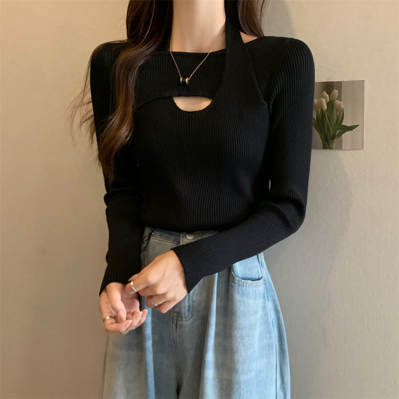 Autumn and winter Korean style tops halter sweater