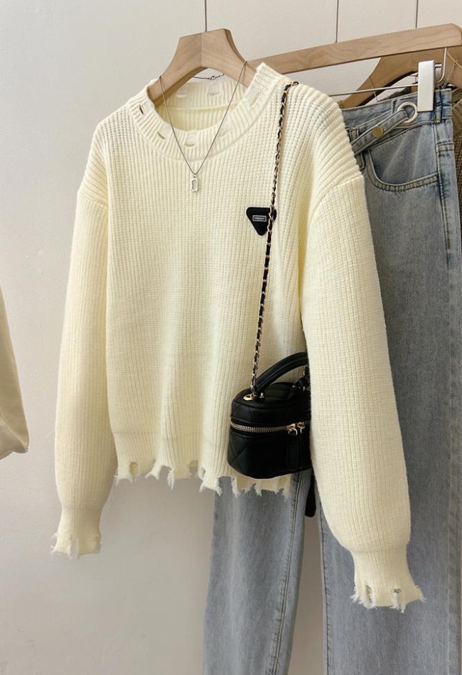 Autumn and winter tops tassels sweater for women