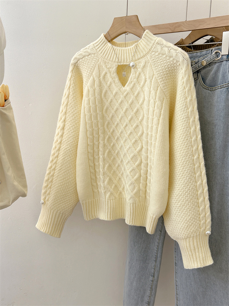 Twist loose tops autumn and winter pullover sweater