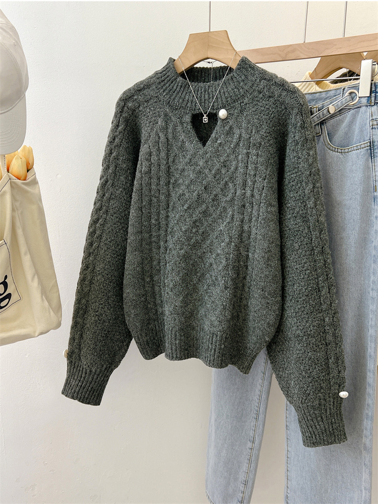 Twist loose tops autumn and winter pullover sweater