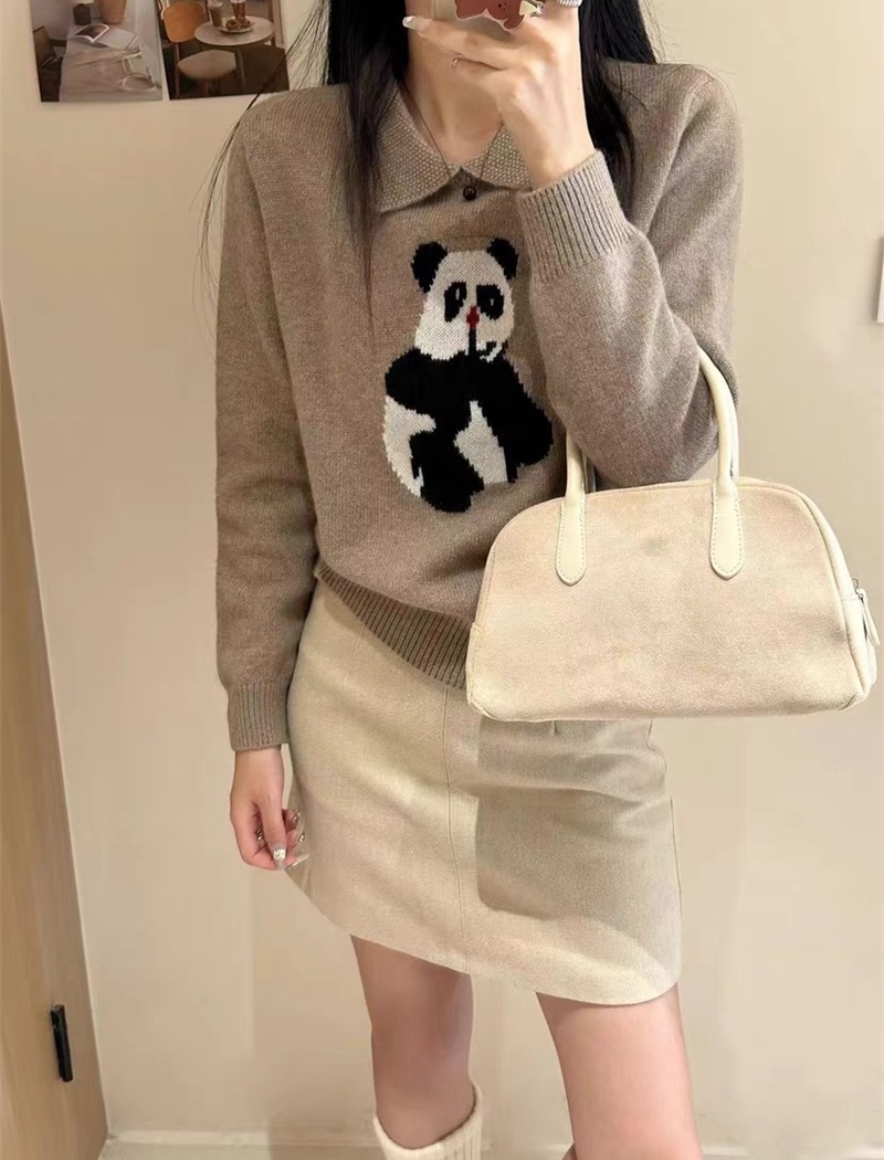 Bottoming small lapel loose sweater for women