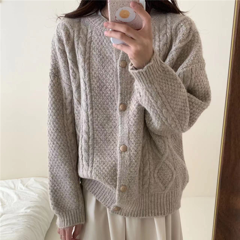 Long sleeve autumn and winter coat twist sweater for women