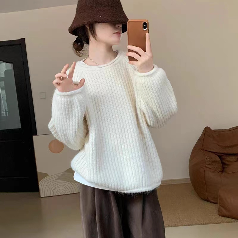 Korean style lazy thick needle sweater for women
