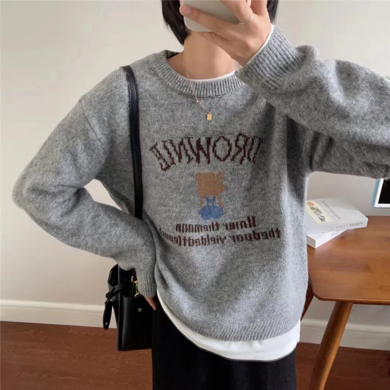 Pullover lazy sweater knitted tops for women