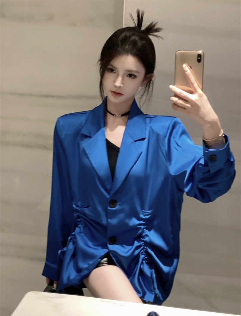 All-match business suit drawstring coat for women