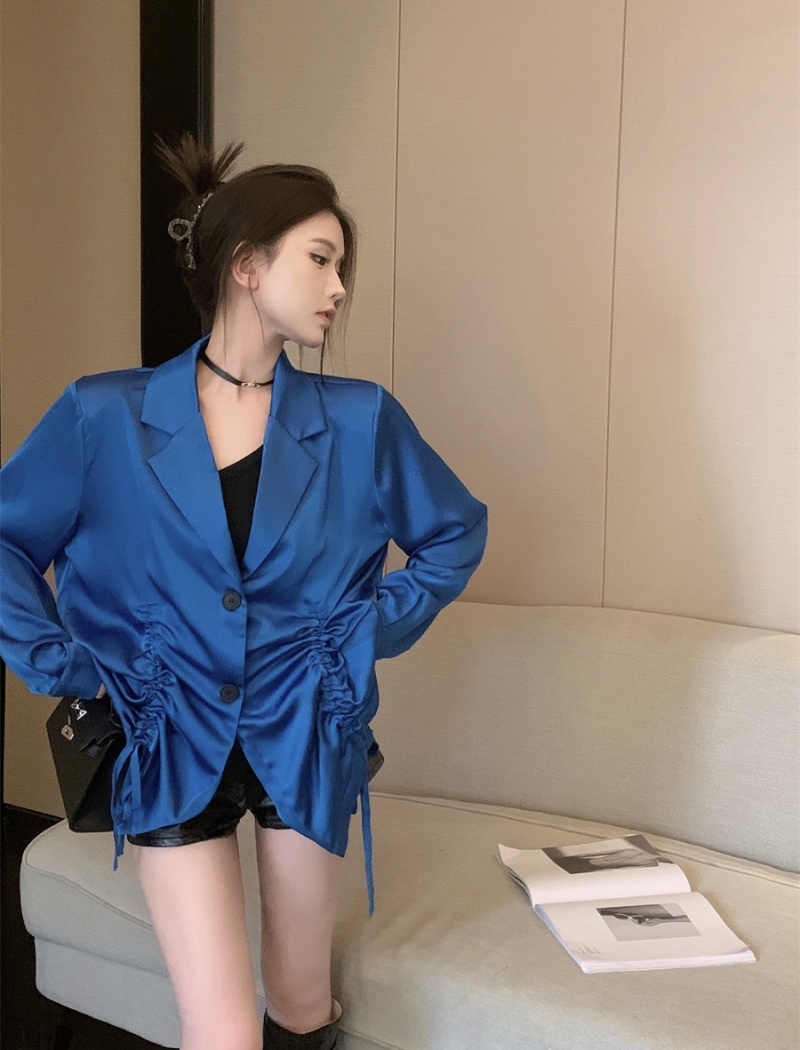 All-match business suit drawstring coat for women