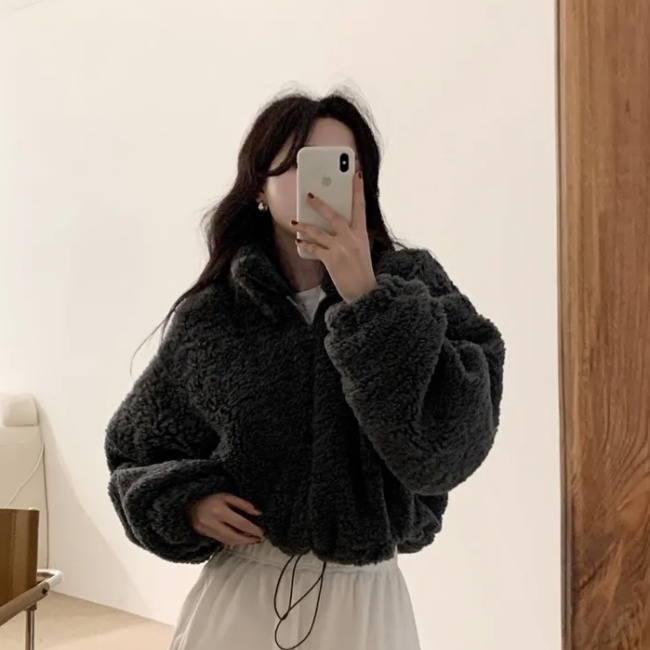 All-match cotton coat Korean style coat for women