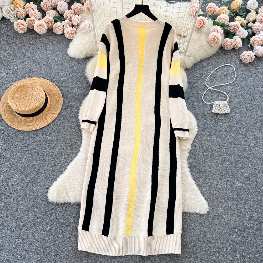 Loose autumn and winter long dress lazy sweater for women