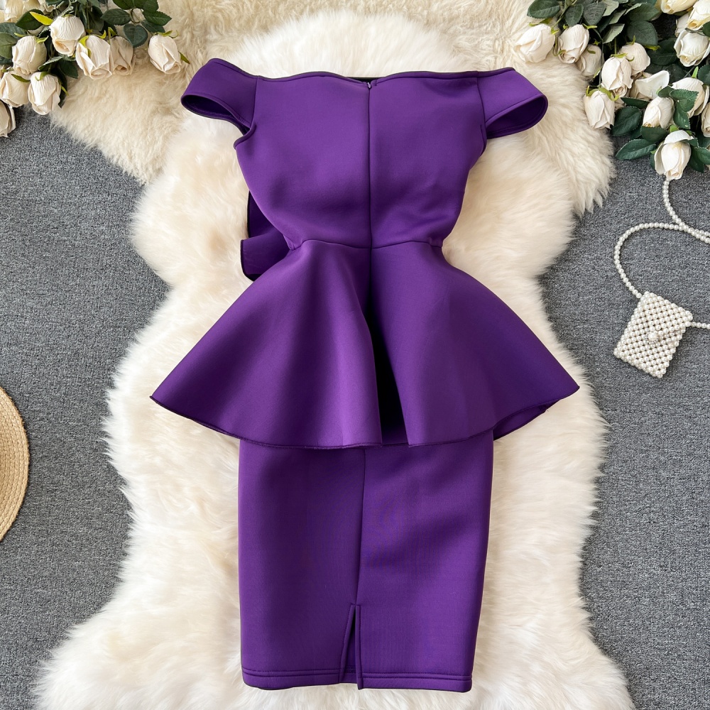 Stereoscopic colors formal dress autumn and winter dress