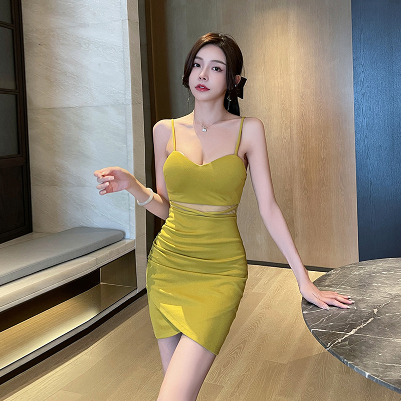 Low-cut tight T-back night show dress for women