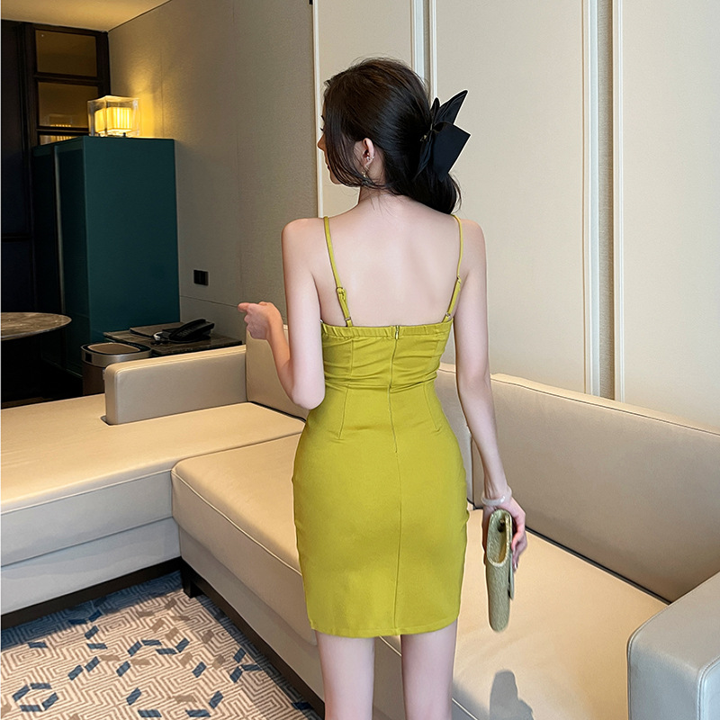 Low-cut tight T-back night show dress for women