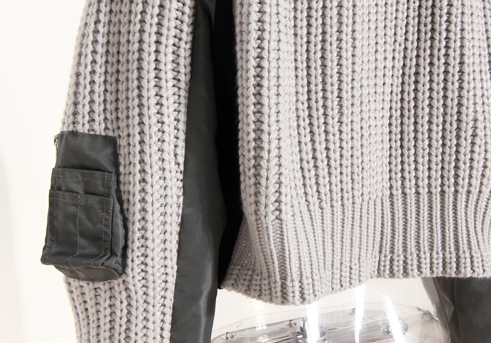 Irregular splice coat knitted baseball uniforms for women