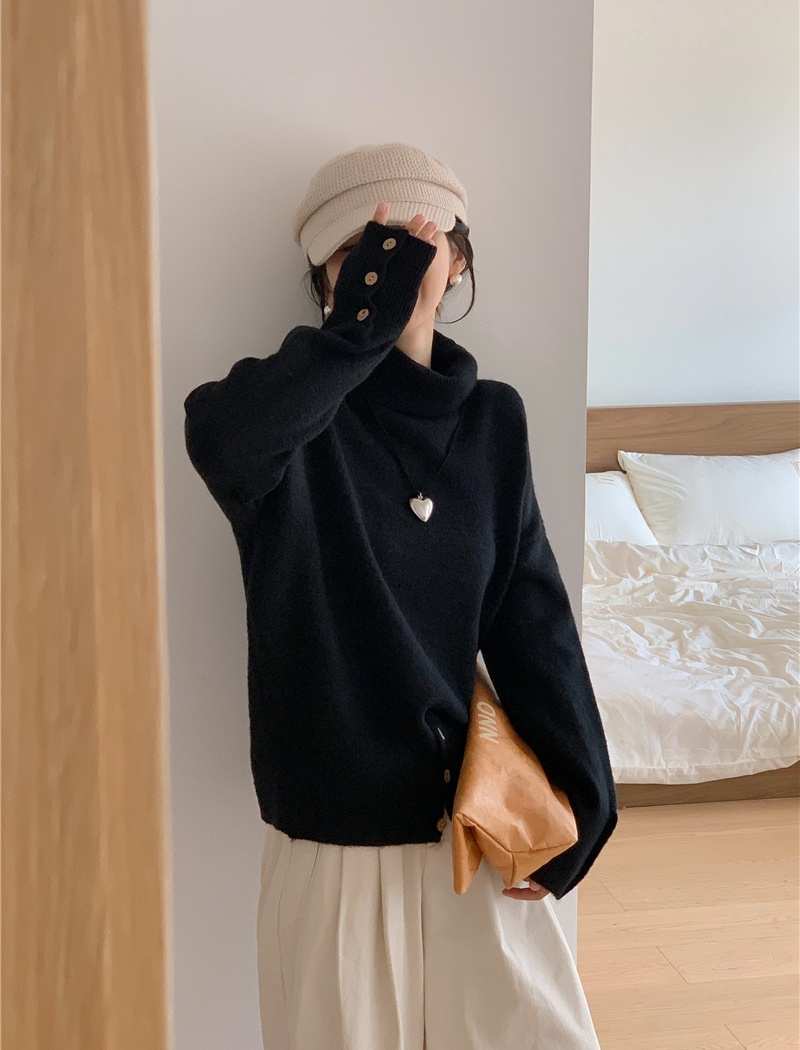 Split knitted sweater pullover bottoming shirt
