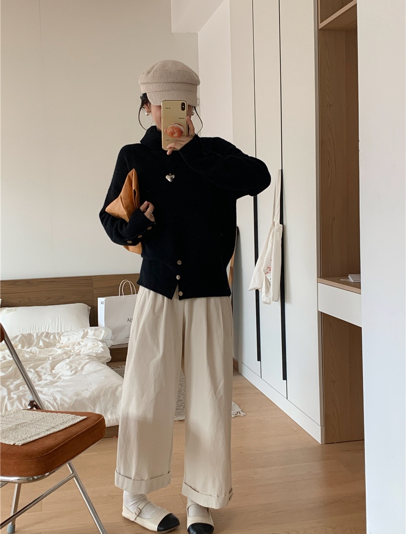 Split knitted sweater pullover bottoming shirt