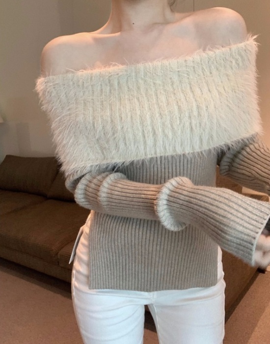 Unique mink velvet tops enticement sweater for women