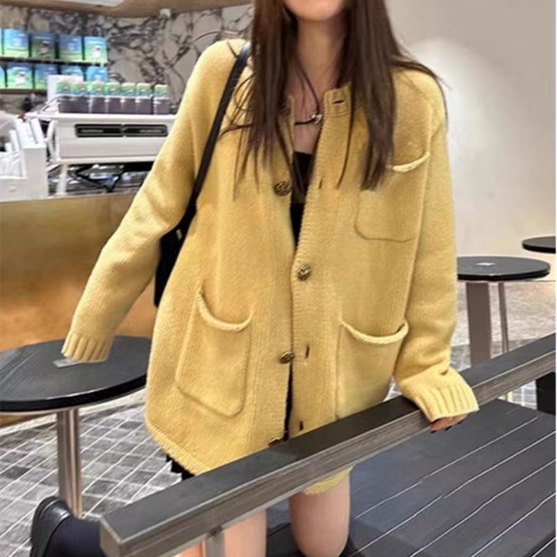 Niche lazy knitted sweater retro Casual cardigan for women