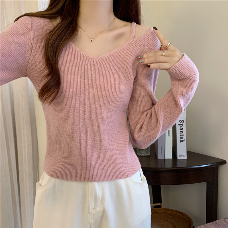 Sexy autumn and winter tops halter sweater for women