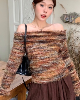 Enticement strapless sweater unique tops for women