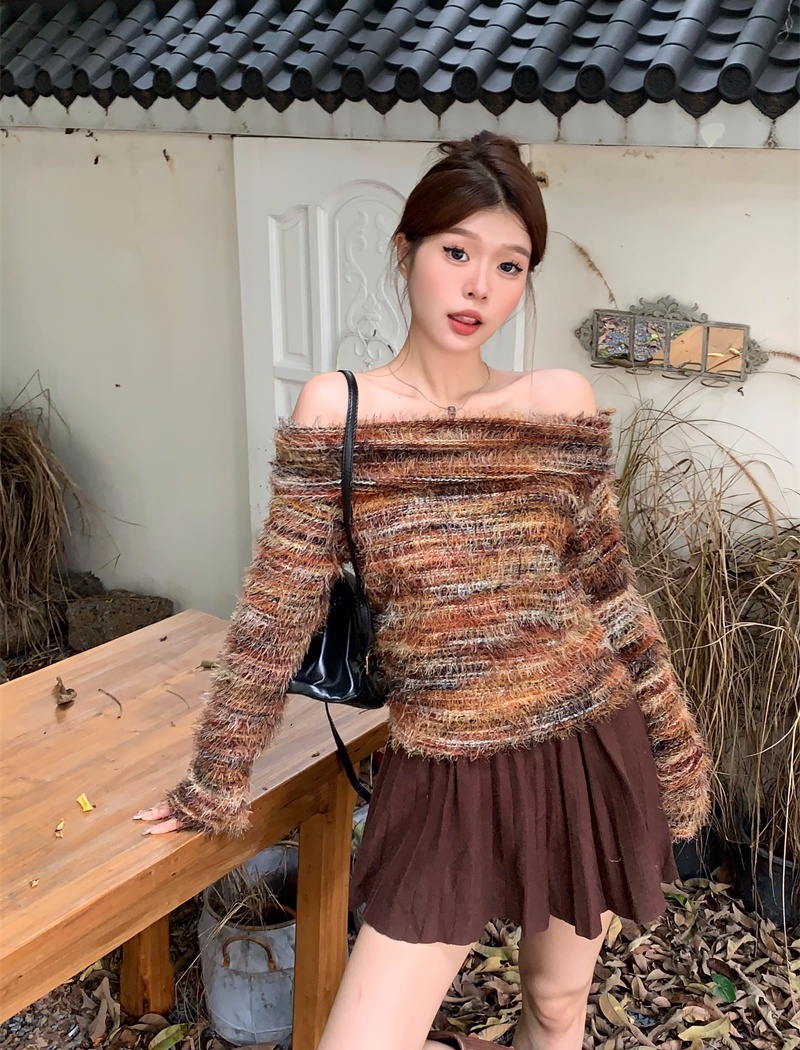 Enticement strapless sweater unique tops for women