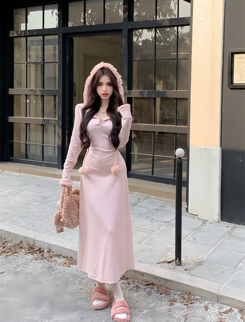 Enticement A-line autumn and winter long dress for women