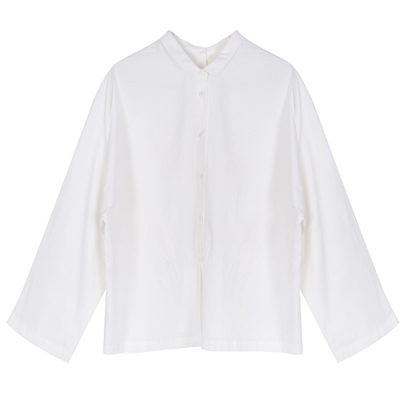 Loose buckleed long sleeve shirt wear niche tops