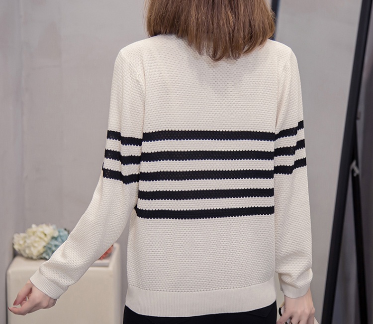 Stripe bottoming shirt show young sweater for women