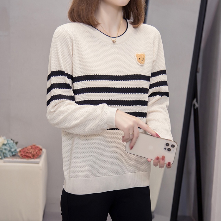 Stripe bottoming shirt show young sweater for women
