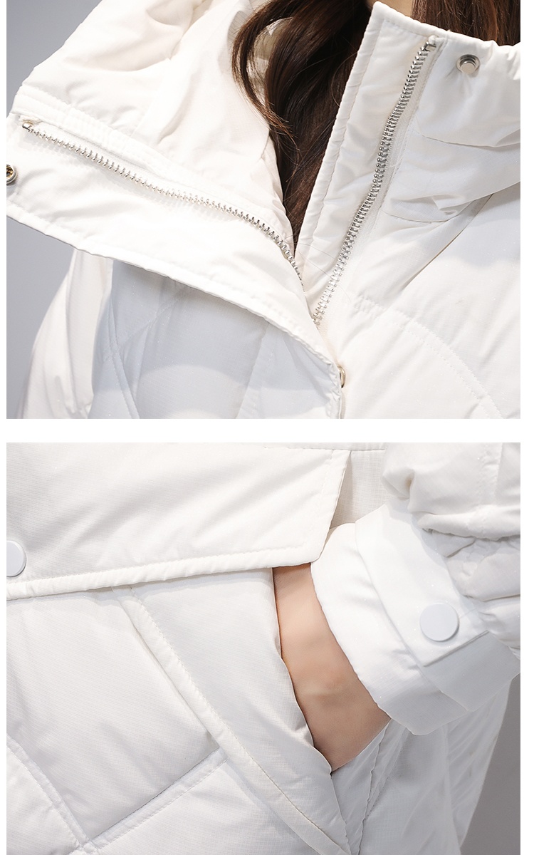 Winter loose glossy down coat long white coat