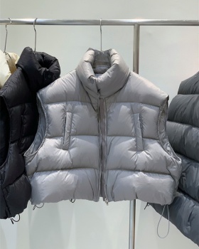 Cstand collar loose waistcoat winter vest for women