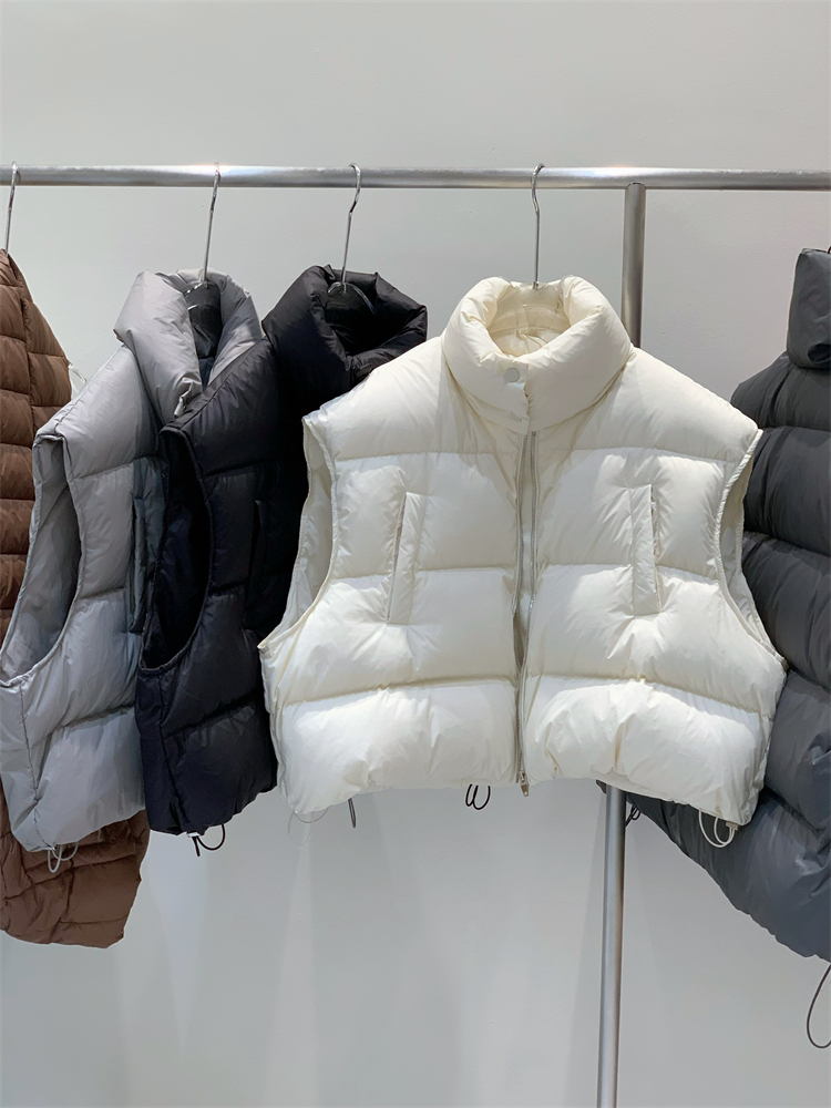 Cstand collar loose waistcoat winter vest for women