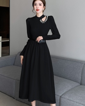 Knitted Western style sweater bottoming dress