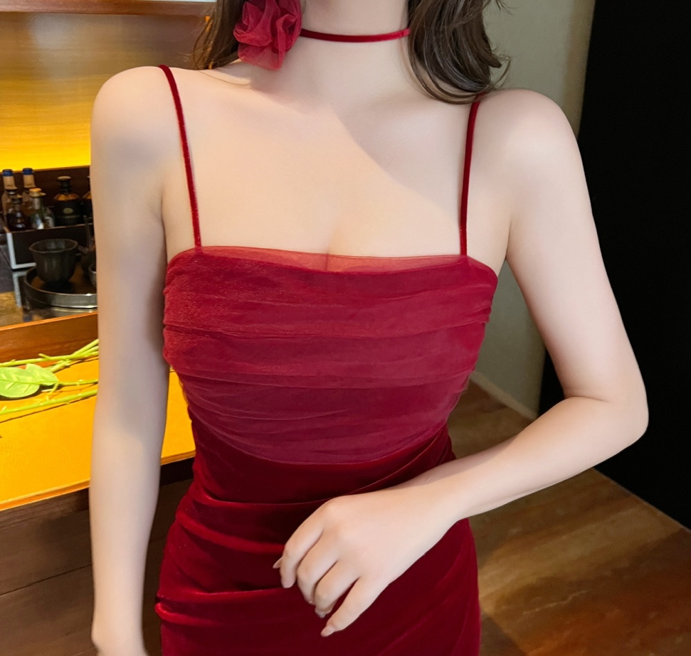 Sexy pinched waist sling dress for women