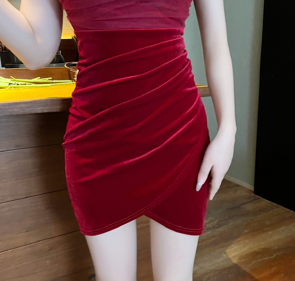 Sexy pinched waist sling dress for women