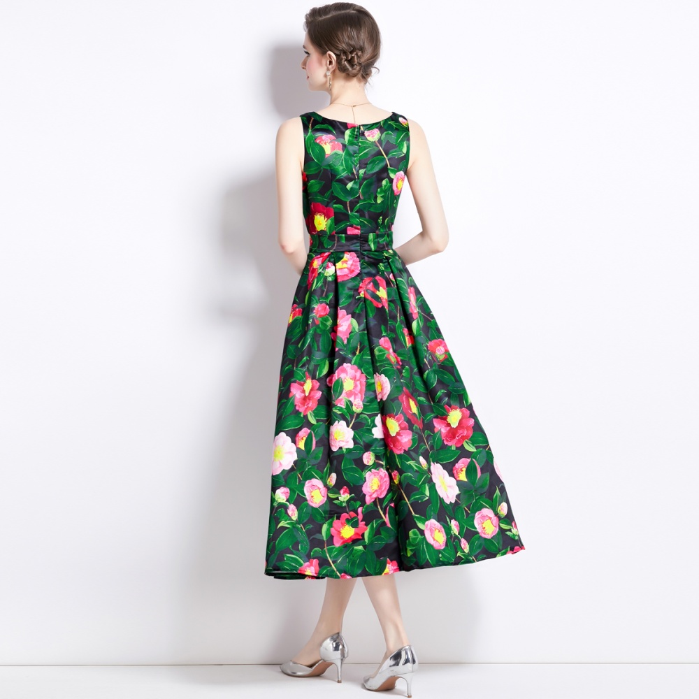 A-line stereoscopic high waist clipping dress