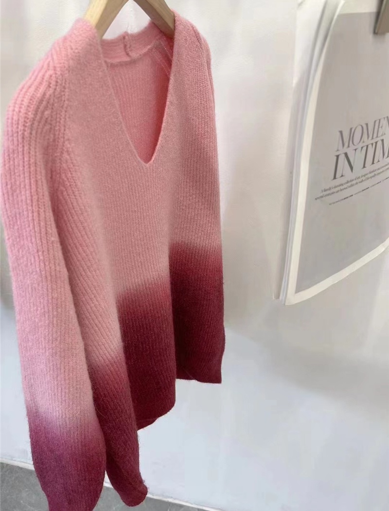 Korean style knitted sweater lazy splice tops